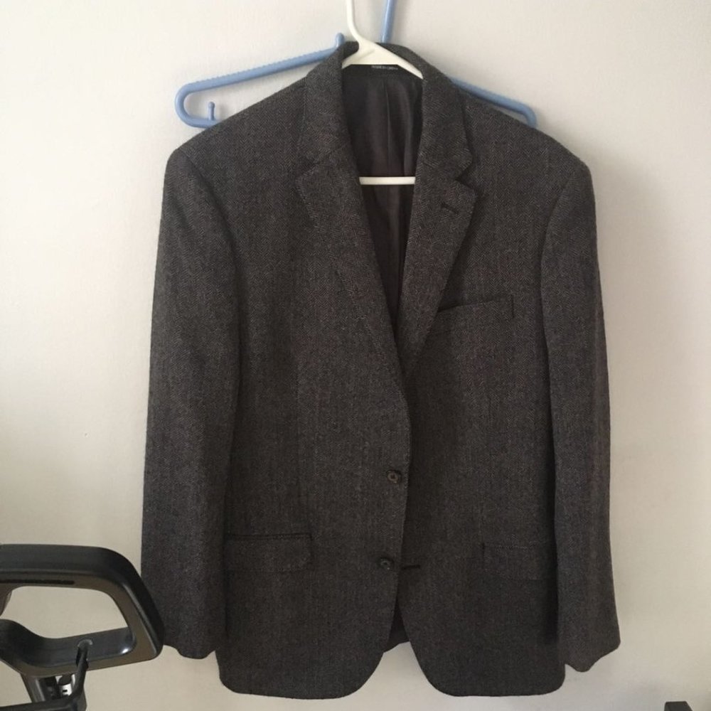 ralph lauren black label herringbone blazer 39r